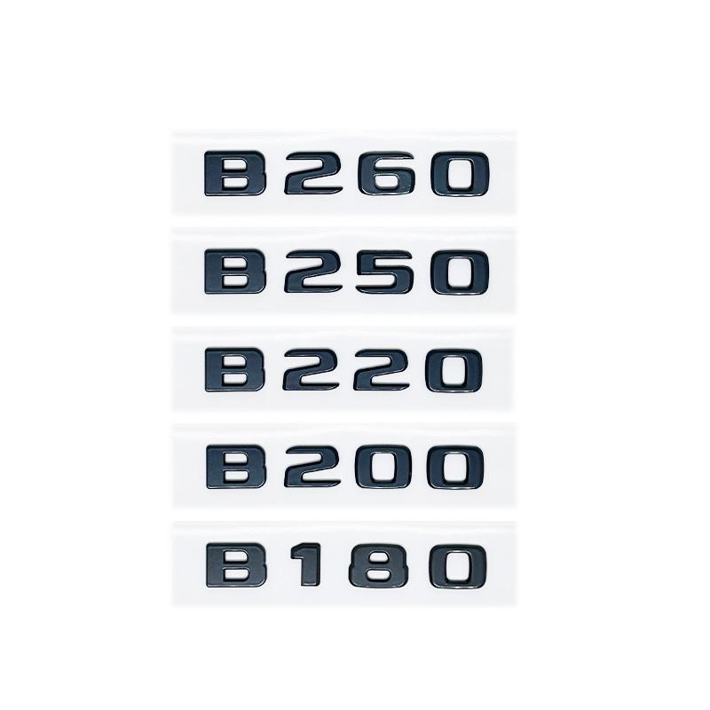 BCK2  3d ABS Chrome Black Logo B180 B160 B220 B250 B260 B200 Emblem Badge Car Trunk Letters Sticker For B Class W245 W246 Accessories