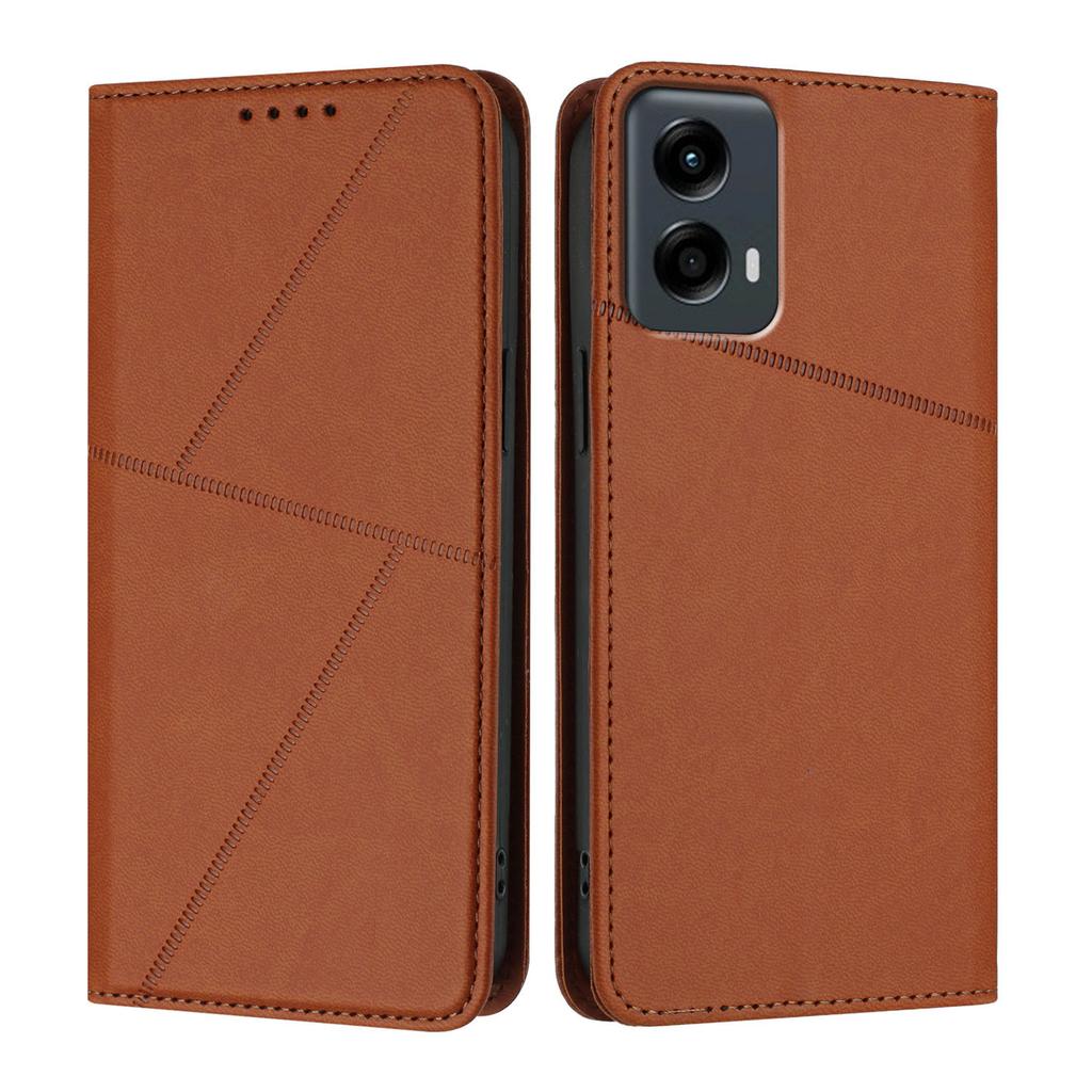 For Motorola Moto G Play 5G (2024)/Motorola Moto G 5G (2024) Wallet Case Magnetic Closure Leather Flip Phone Cover with Stand