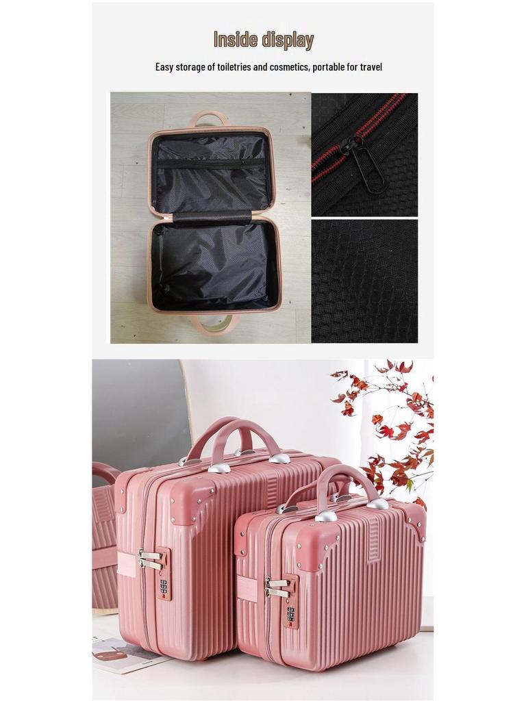 16-inch Carry-On Suitcase & 14-inch Cosmetic Bag Set: Portable Handbag & Gift Box with Password Protection for Men & Women.