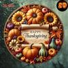 Vintage Sunflower Thanksgiving Metal Wall Art Round Iron Sign Fall Floral Decor