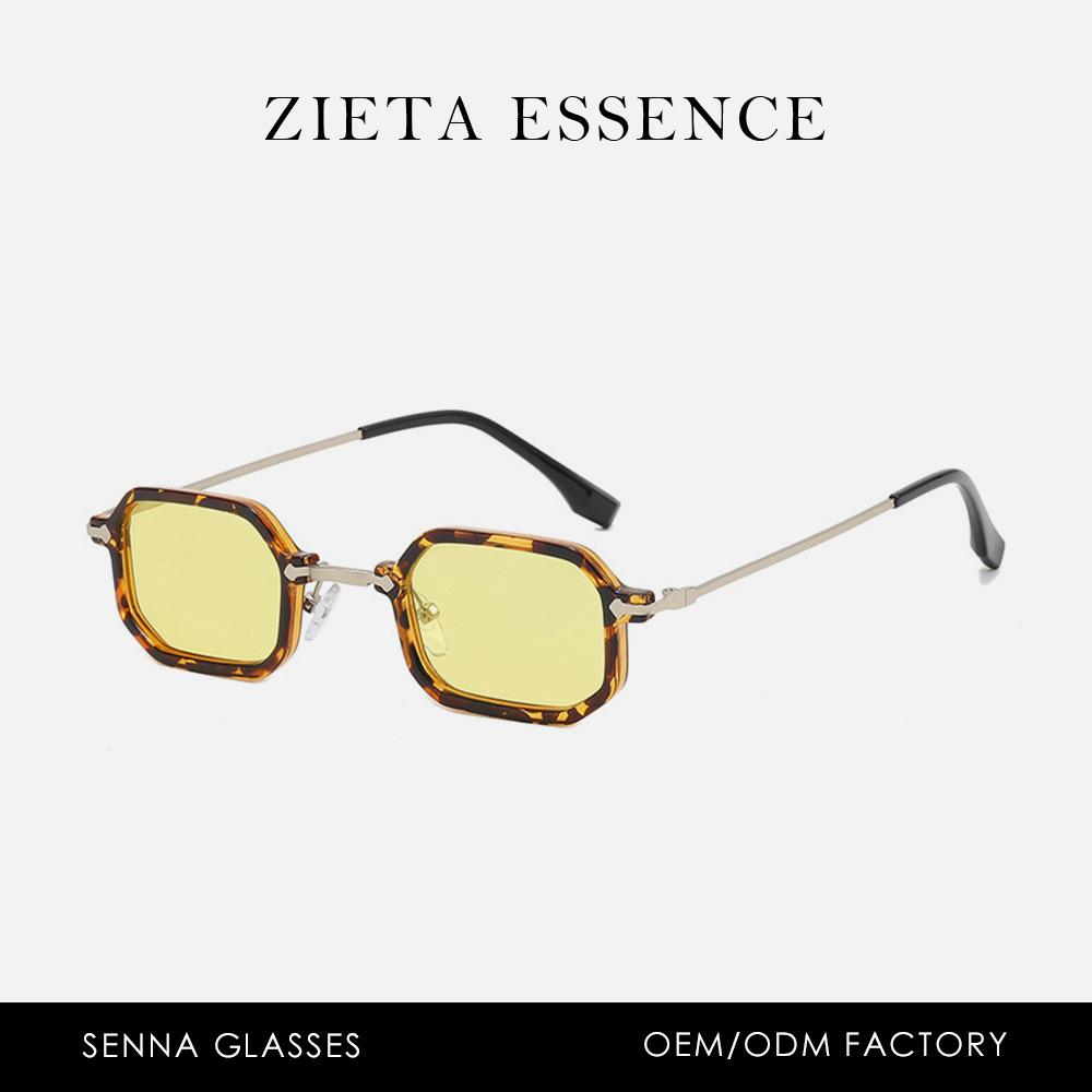 Small Square Metal Sunglasses Anti-Blue Outdoor Sunshade Glasses Square Retro Sunglasses