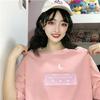 Топы с эстетичным фиолетовым принтом луны, Harajuku, Япония, милая, милая, розовая, повседневная, милая, винтажная женская футболка Harajuku Kawaii для девочек