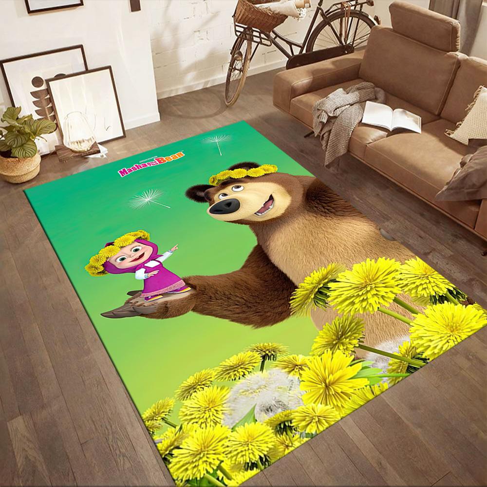Masha Bear Area Rug Design for Kitchen Study room Foyer Balcony Anti-slip Rug Office home decor Birthday/Christmas Gift