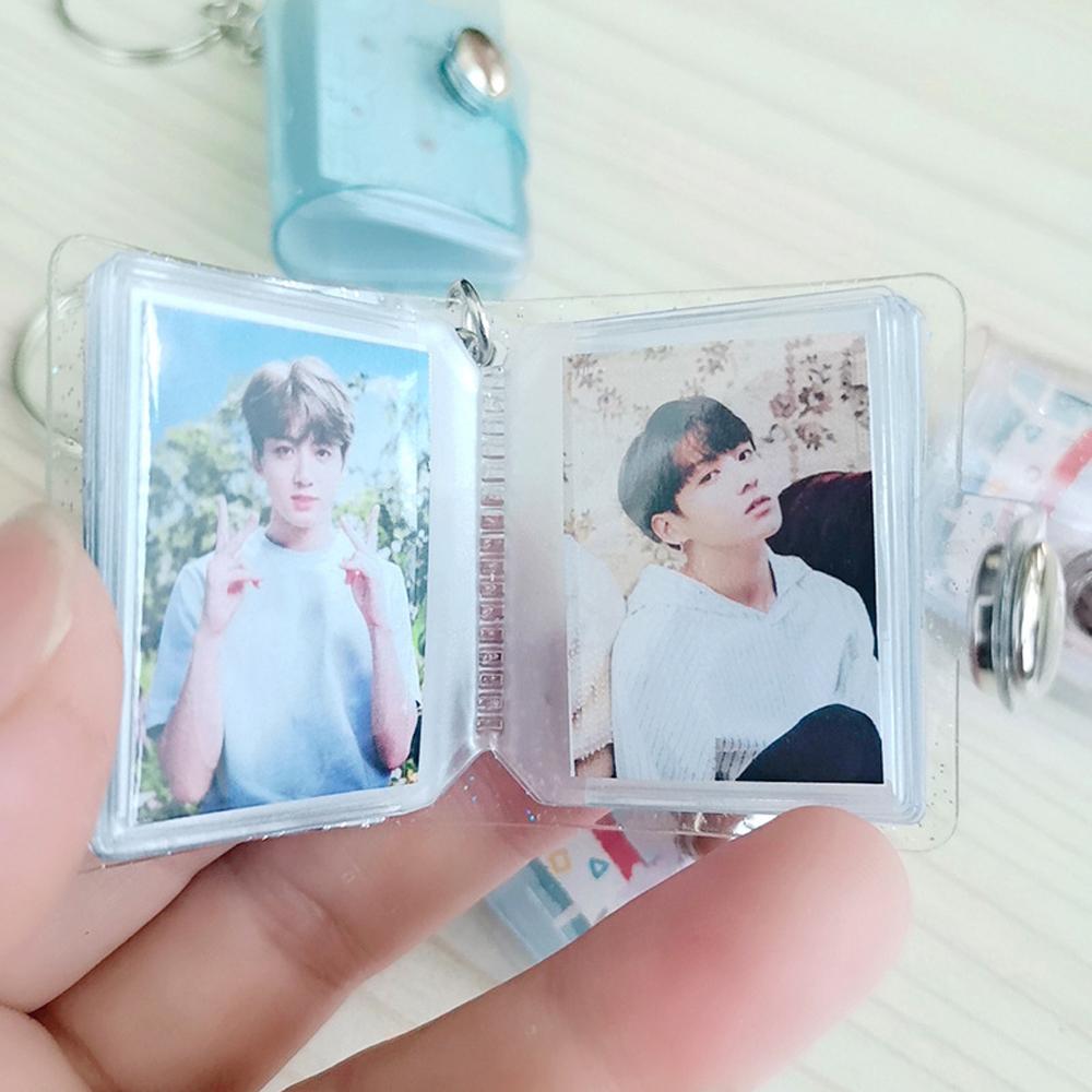Inch 16 Pockets Card Stock Mini Photo Album Binders Albums Photos Holder Keychain Photo Card Holder