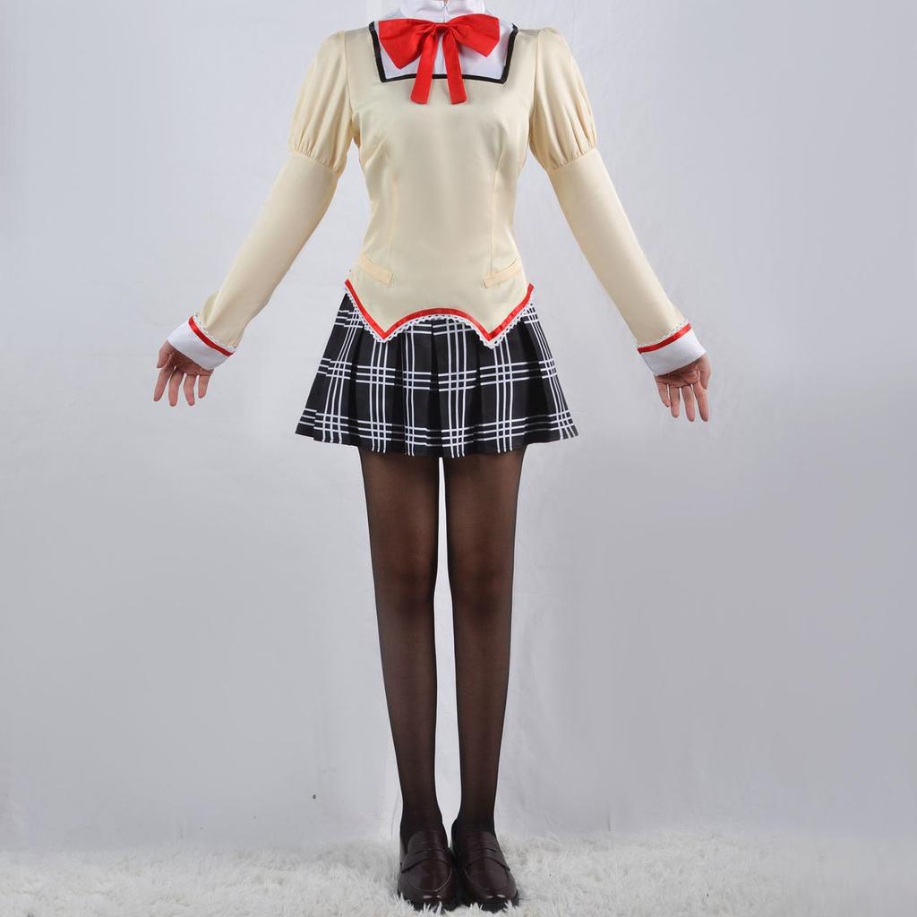 [молочное время] Puella Magi Madoka Magica Акеми Хомура Косплей Хэллоуин Аниме Униформа (L)