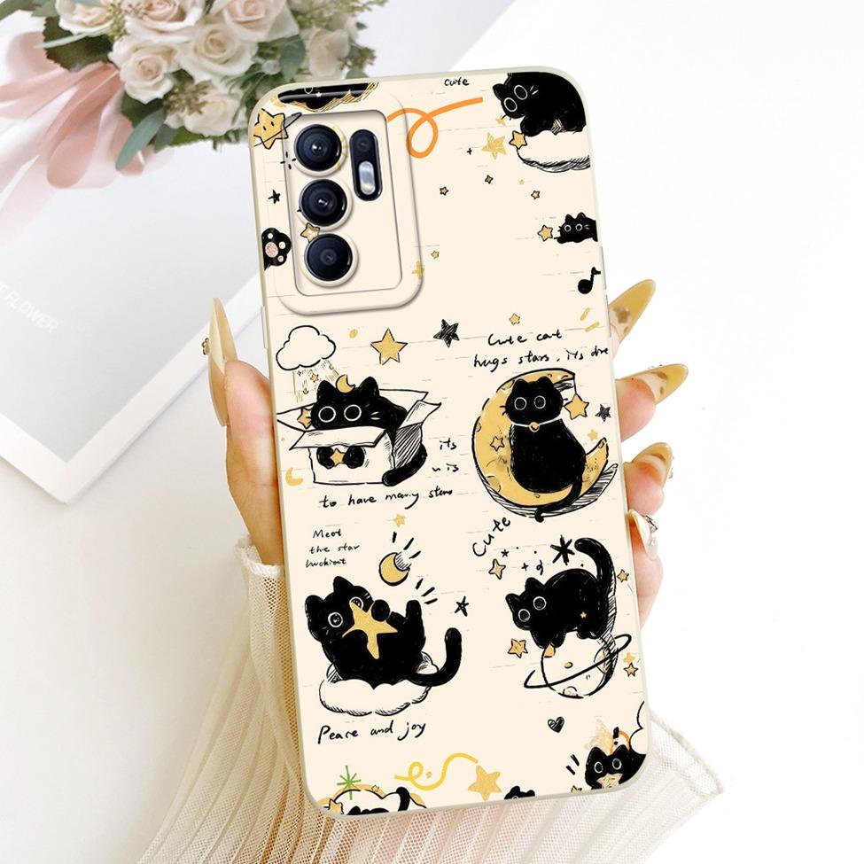 Чехол для Oppo Reno6 4G Милый Модный Мультяшный Забавный Расписной Силиконовый Чехол для Телефона Для Oppo Reno 6 4G CPH2235 Обложка