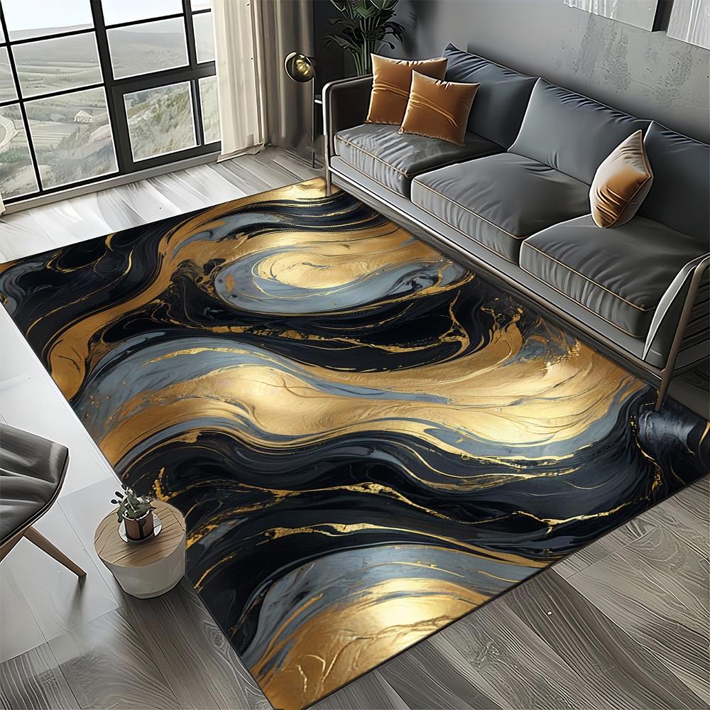 27 Стиль Новая Мода Мрамор Черный Белый Золотой Камень Ковер Коврик для Гостиной Спальни Дома Украшение Дивана, Нескользящий Напольный Коврик