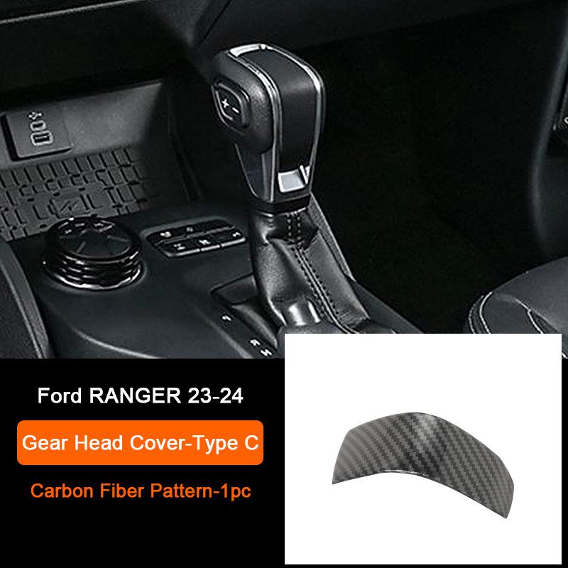 Carbon Fiber Interior Upgrade Overlay Covers For Ford Ranger Wildtrak T9 2023-2025 Rear Air outlet Center Gear Shift Panel