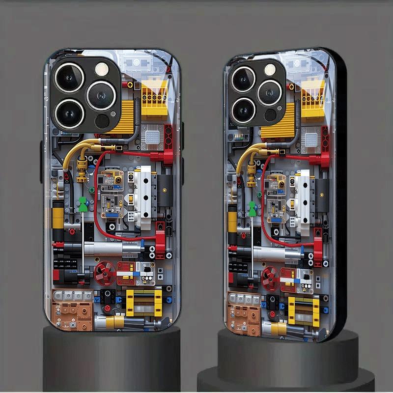 Креативный чехол для телефона из закаленного стекла с рисунком механической печатной платы, черный, для Samsung Galaxy S25 S24 S23 Ultra Plus FE