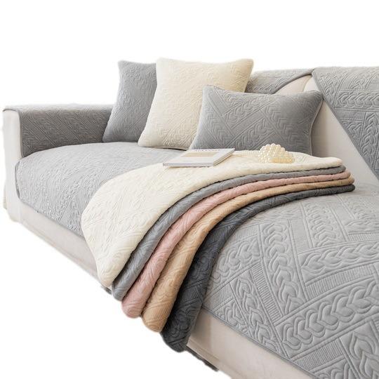 Winter Plush Sofa Cushion Non-Slip Thickened Autumn And Winter New Seat Cushion White Leather Sofa Cover Cover Cloth Towel
