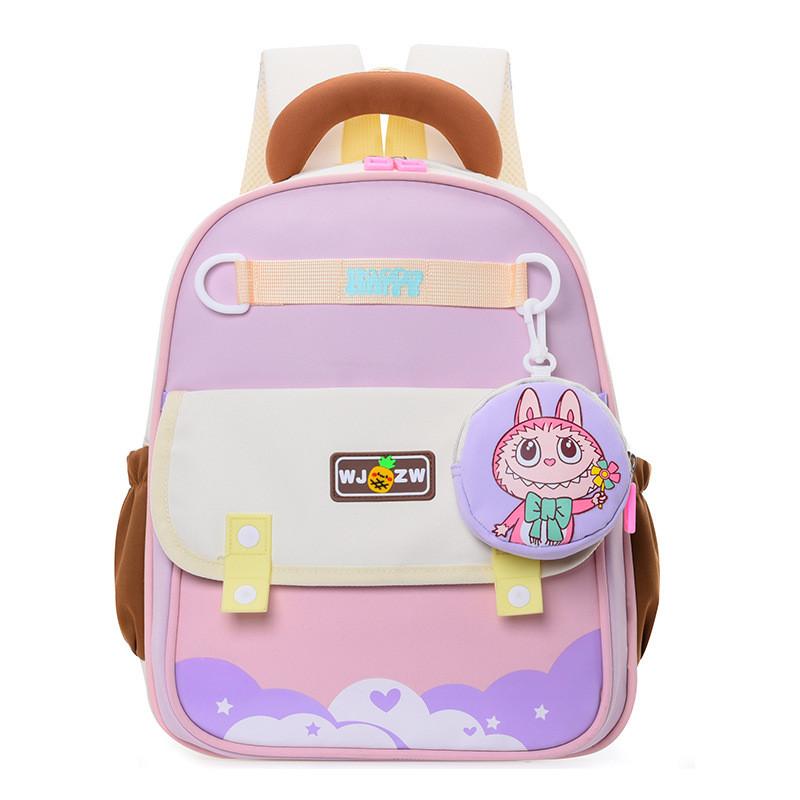 Printed Color Spliced Children Backpack Casual Outdoor Schoolbag Trendy