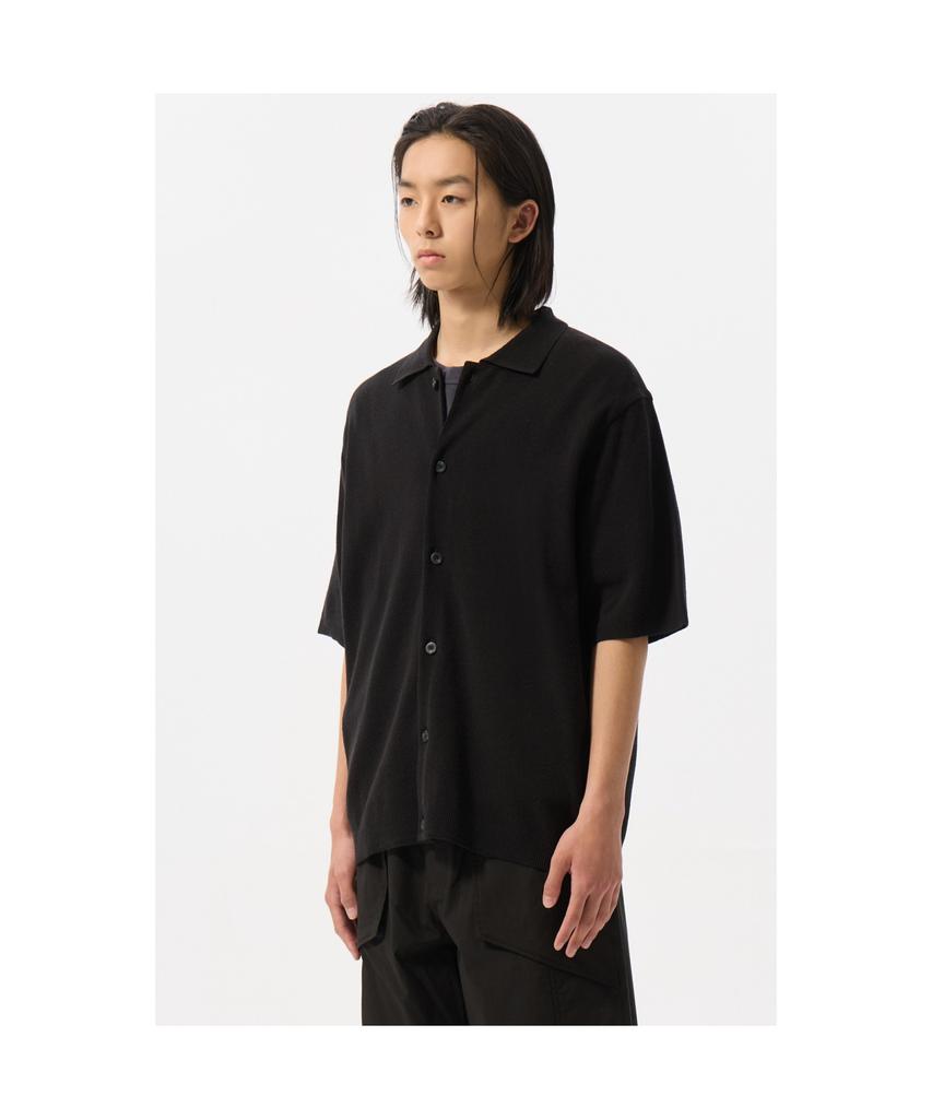 Customellow Black Soft Half Sleeve Cardigan Cwwam25311Bkx