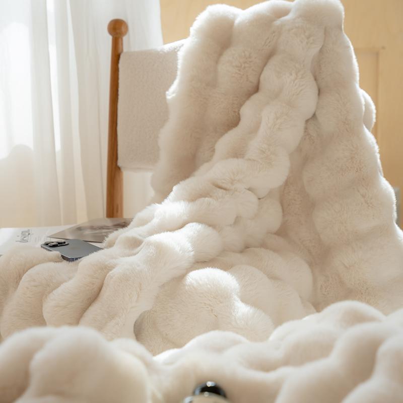 Luxury Faux Suri Fleece Fall Winter Blanket Thick Warm Multi-functional Sofa Blankets Soft Skin-friendly Comfortable Bed Blanket