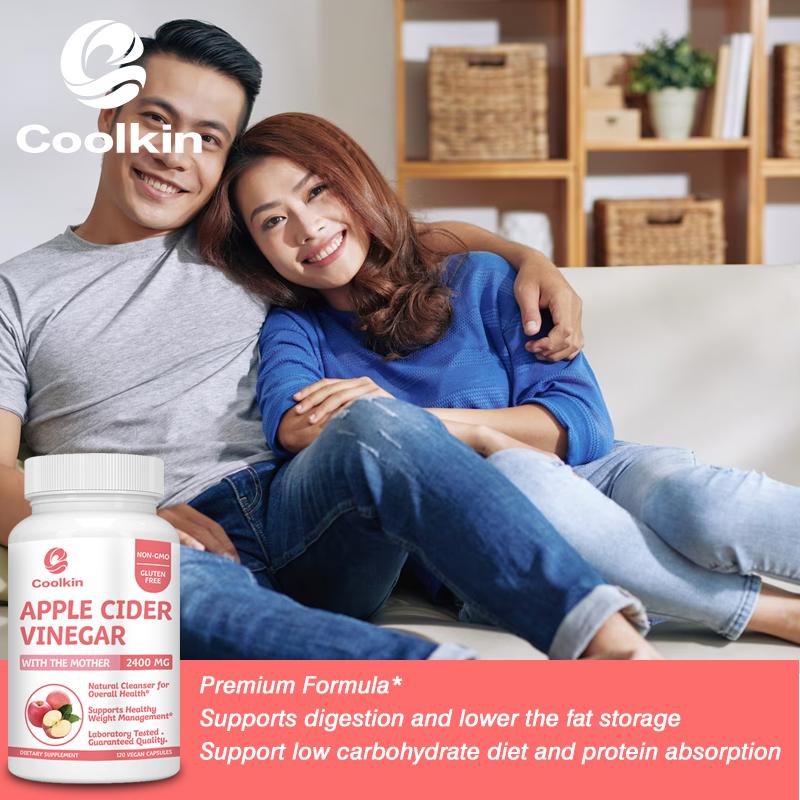 Coolkin Apple Cider Vinegar Capsules, 2400mg, Vegetarian, Dietary Supplement, Suitable for Both Men and Women