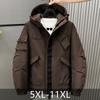 Plus Size 5XL-11XL Fashion Men's Oversize Parkas Winter Coat Hooded Casual Loose Thick Warm Winter Jacket