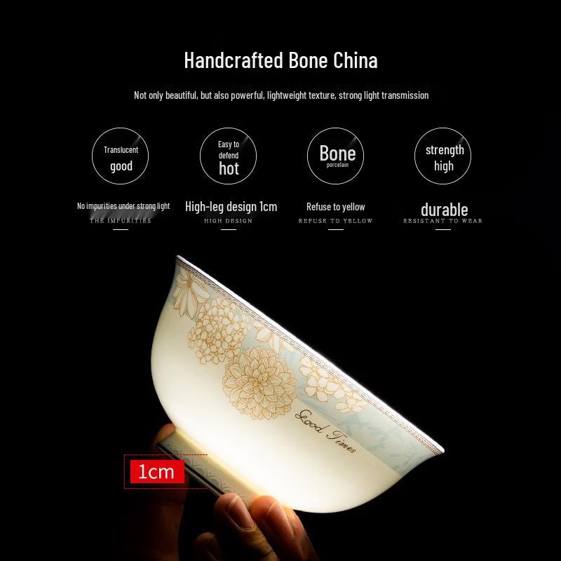 Набор костяного фарфора 'Хорошие времена' из 60 предметов, Jingdezhen