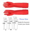 1Pair Red Gloves Washing Dishes Cleaning Waterproof Rubber Sleeve Gloves Latex Long Gloves Kitchen Tool Hands Protection