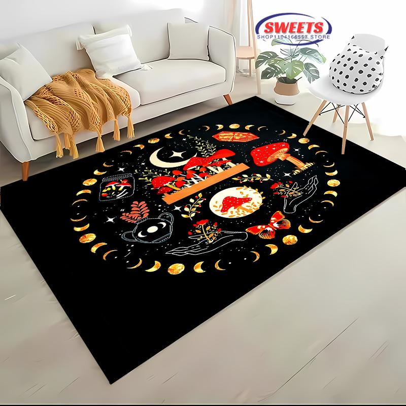 Роскошный ковер с цветочным принтом Солнце Луна для гостиной, спальни, придверный коврик, большой ковер для дивана, подарки на день рождения, Рождество, День благодарения