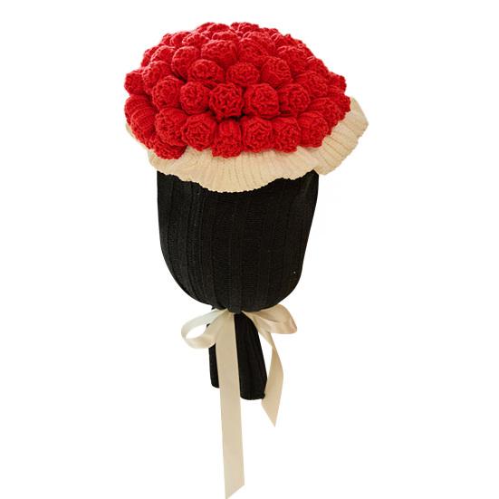 Декоративная вязаная подушка-плед «Букет роз» для дивана, кровати, подарок на День святого Валентина, День матери, Рождество