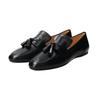 Fabio Rusconi Flat Heel Tassel Size Women's Loafers, F41637, Black, 23.5cm