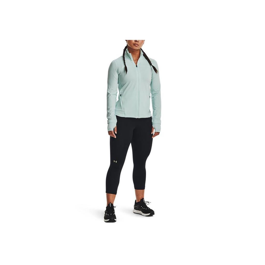 Under Armour Однотонная спортивная тренировочная куртка на молнии с воротником-стойкой, женская куртка, зеленая 1359081-936