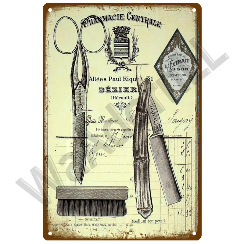 Barber Shop Tin Sign Poster Vintage Wall Posters Metal Sign Decorative Wall Plate Kitchen Plaque Metal Vintage Decor Accessories