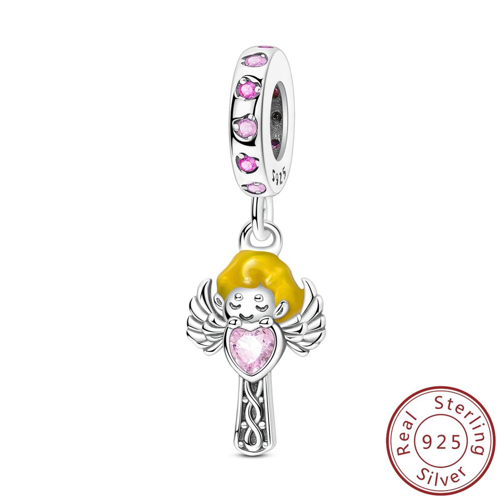 Настоящий медный шарм, подходит для браслета, бусина, сделай сам, оригинальная подвеска, бабочка, ангел, кошка, женские украшения