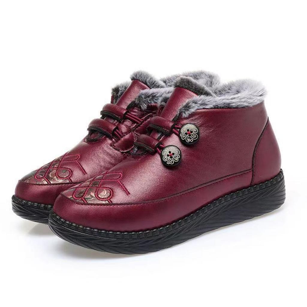 Mother Cotton Shoes Women's Winter Velvet Old Beijing Cotton Shoes Grandma Shoes Non-slip Soft Sole Thickened Warm Snow Boots for the Elderly