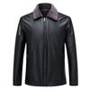 Leather Jacket Men's Autumn and Winter Plus Velvet Fur One-piece Men's Coat Lapel Plus Fat Enlarged Men's Leather Jacket