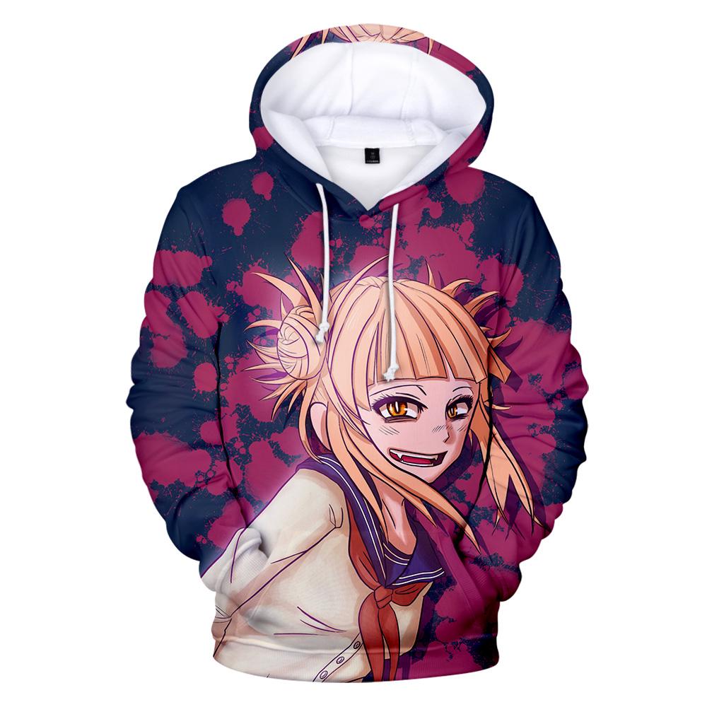 Модные толстовки Harajuku Himiko Toga с объемным принтом, толстовки для мужчин, женщин и детей Kpop с круглым вырезом, милые толстовки с принтом Himiko Toga