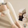 Winter Leg Warmers for Women Women, Over The Knee Thigh High Socks, Warm Knit Gaiters Outdoor Soft Thermal Sleeves, Thickened Plush Lined Cold Weather