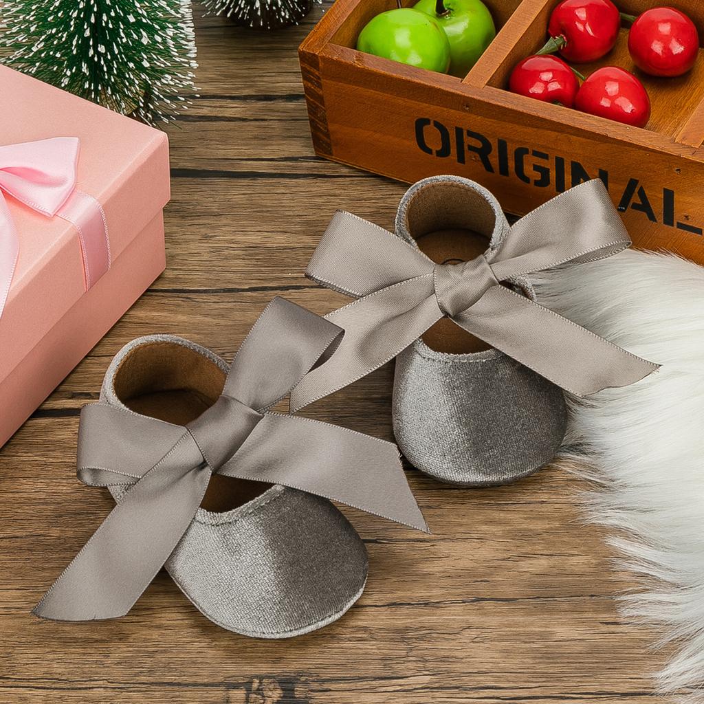 Velvet Ribbon Baby Shoes Princess Shoes Soft Sole Non Slip Walking Shoes Baby Shoes