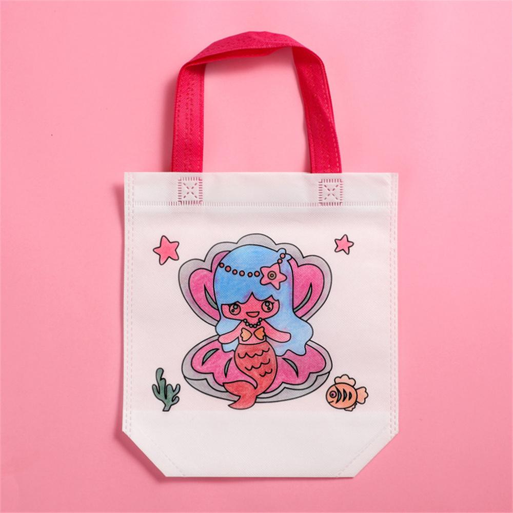 Сумка для граффити своими руками с маркером для раскрашивания, карнавальные сумки с изображением животных для вечеринок, детские эко-многоразовые мини-сумки из нетканого материала