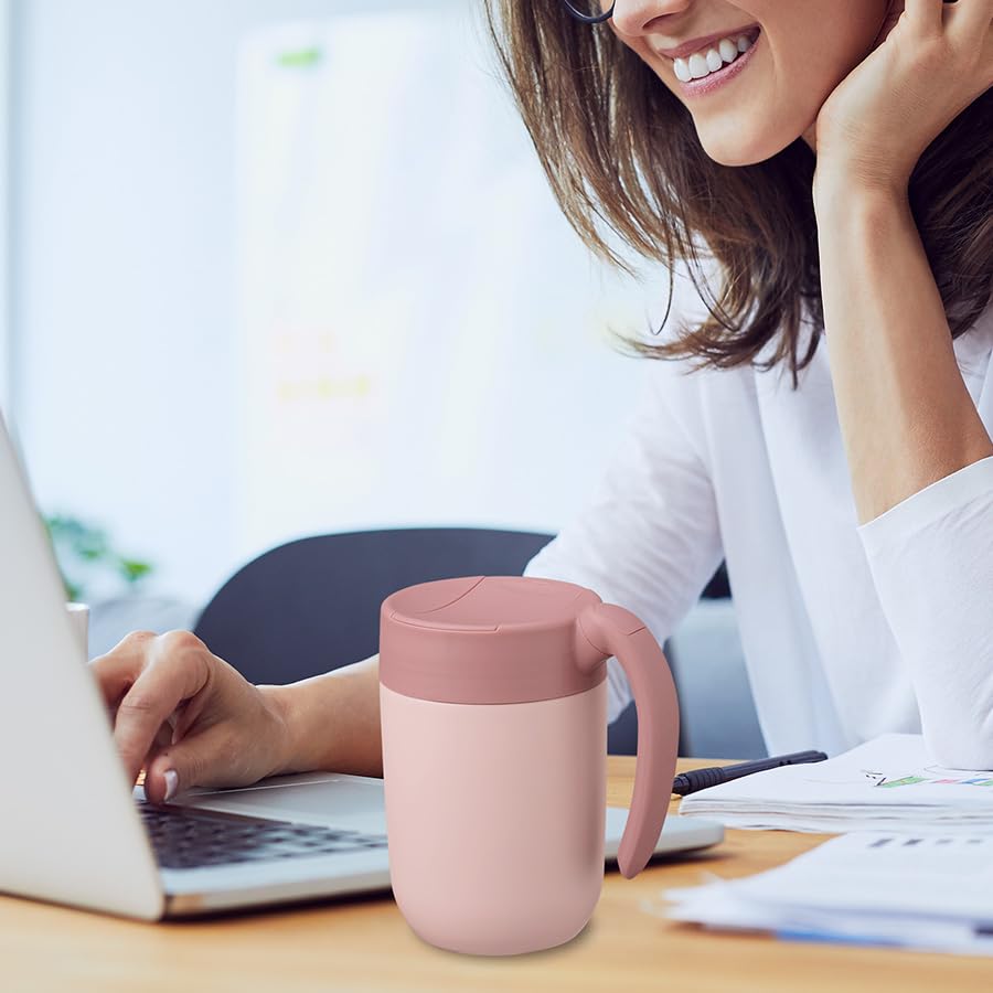 Кружка-стакан с ручкой Kuruto объемом 310 мл, термокружка из нержавеющей стали, термокружка из нержавеющей стали, термос с двойной структурой вакуума и подогрева