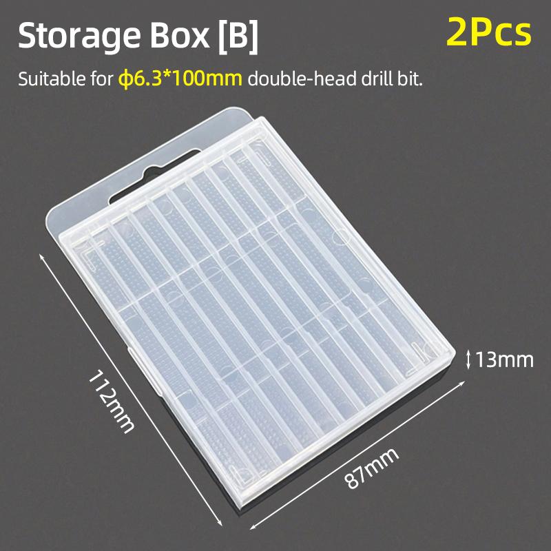 Drill Bit Storage Box Double Head Screwdriver Bit Organizer Case Box Accessories Tool Plastic Box Empty Drill Packaging Case