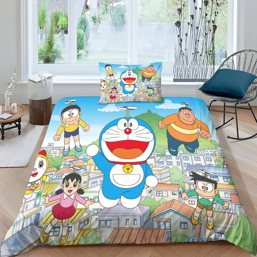 Изысканные 3D Обои с Мультяшным Котом D-Doraemon Принт Постельное Белье Пододеяльник Одеяло Кровать Молодежь Дети Девочки Мальчики Подарок