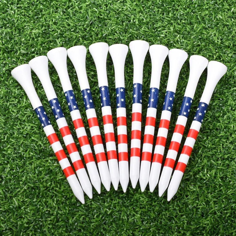 10PCS Bamboo Golf Ball Holder Colored Stripes Tees Step Down Stable Golf Tees Golf Swing Exercises