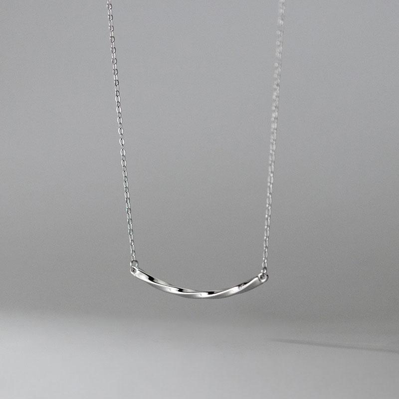Sterling Silver Choker Twist Necklace for Women Fashion Elegant Charms Geometric Korean Chain Jewelry Accessories