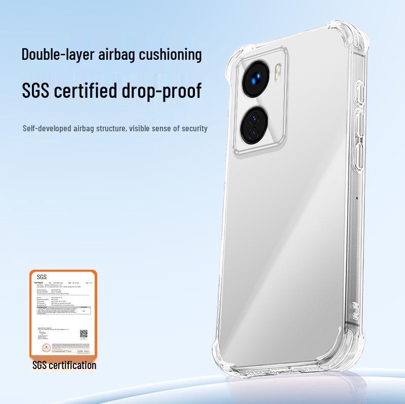 Прозрачный TPU-чехол со встроенными воздушными подушками для iQOO Z6/Z6X - Полное покрытие, Премиальное ощущение