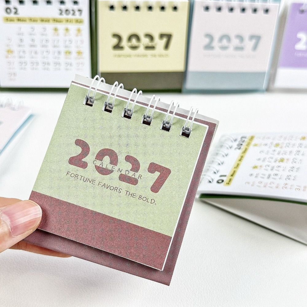 Portable 2027 Mini Calendar Creative Time Manegement Organizers Desktop Decoration
