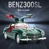 1/32 Scale Benz 300SL Classic Car Alloy Car Diecast Model Sound & Light Toy Car Central Control Ornaments Children Toy Gift