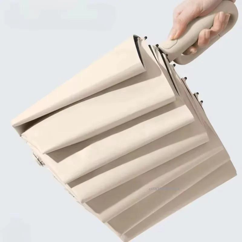 Strong Windproof Automatic Umbrella Buckle Handle 72 Bone Sunshade Large Uv Protection Folding Men's Rain Umbrellas for Women