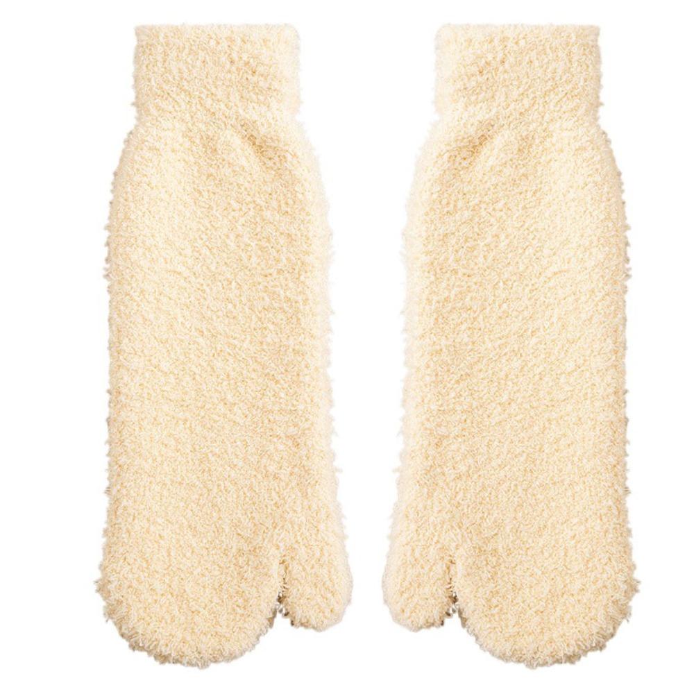 Thickened Warm Separate Toe Plush Socks Mid Tube Floor Socks Winter Two Toe Fleece Socks  Autumn