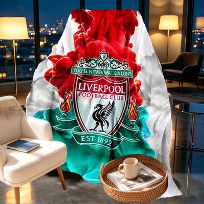 Плед Liverpool F.C. - Мягкий и Удобный, для Спальни, Путешествий, Дивана, Домашнего Декора - Подарок на День Рождения, Рождество для Друга