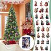 Christmas Countdown Calendar Blind Box - Cat Flat Hanging Piece for Xmas Tree Decoration, 24 Days Holiday Countdown Blind Box Ornament