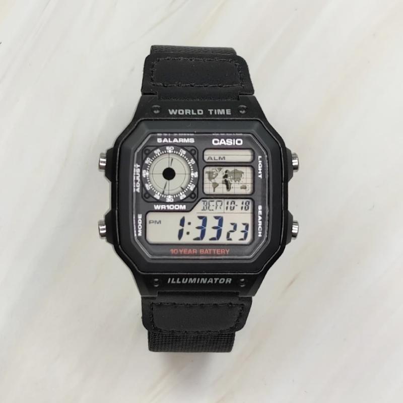 Casio Мужские ЧАСЫ для ПОДРОСТКОВ Черные AE-1200WH-1A(Watch3--)
