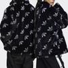 Adidas Originals Trefoil Logo Stand Collar Faux Fur Thickened Sports Jacket Unisex Jackets Black HI4656