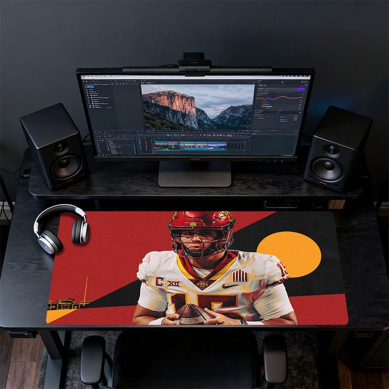Purdy Mouse Pad, Large Gaming Desk Mat, Non-slip XXL Mousepad for Laptop & Tablet, Mini PC Playmat with Stitched Edges