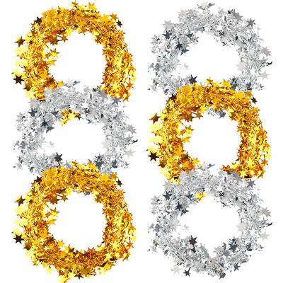 6 шт. Верхние подвесные украшения рождественские наружные украшения гирлянды елочные украшения мишура звезда