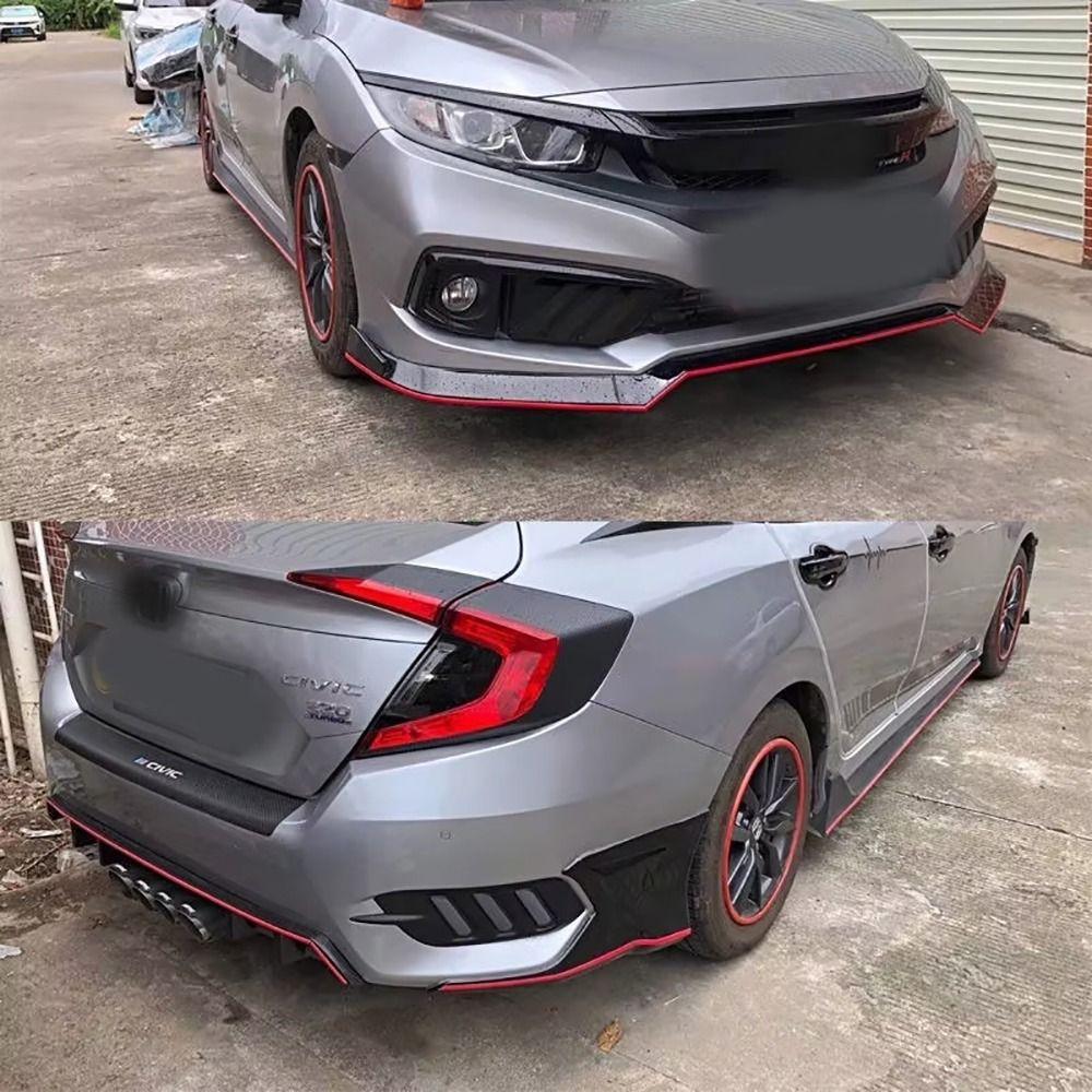 1Roll 3M/5M Red Decorative Strip Thickened Self-adhesive Bumper Strip  Prevent Body Scratches